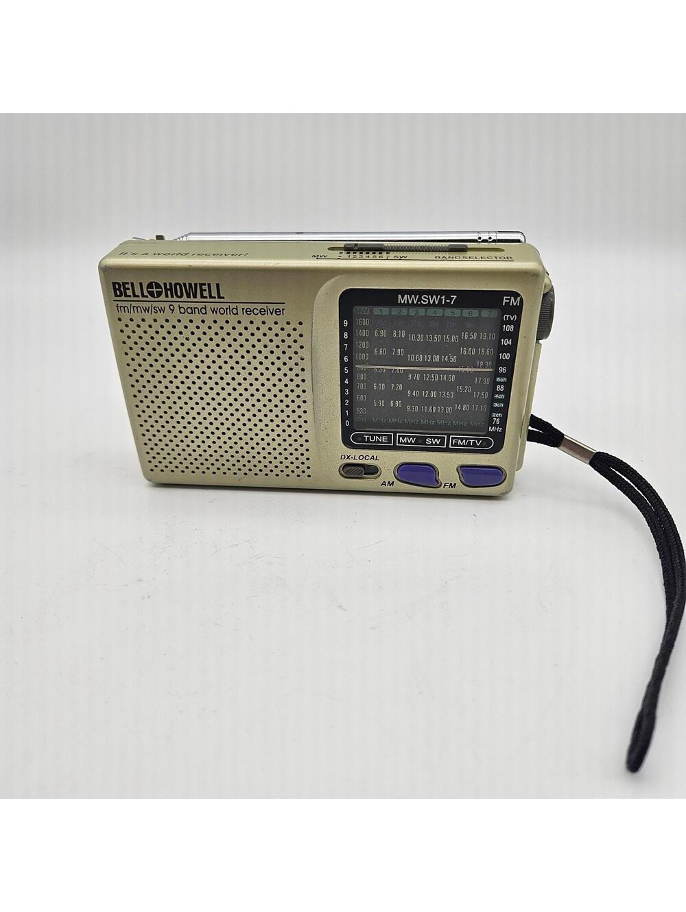 Bell & Howell Shortwave Radio AM/FM MW SW 9 Band World Receiver MW.SW1-7 Tested